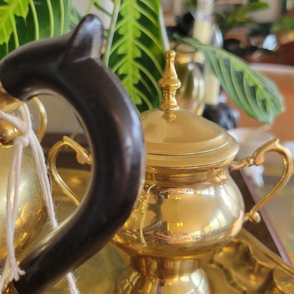 Brass Tea Set with Tray - Picture 4 of 8